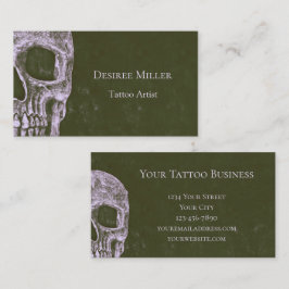 Oliv grönt Grunge Tattoo Artist för Gothic Halal S Visitkort