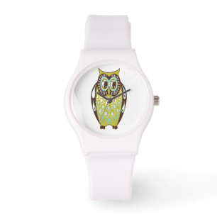 Oliv grönt Hoot Uggla Armbandsur