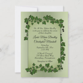 Oliv grönt inbjudan till bröllop om vinbröllop