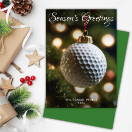 Oliv grönt jul för Golfsäsongen Julkort