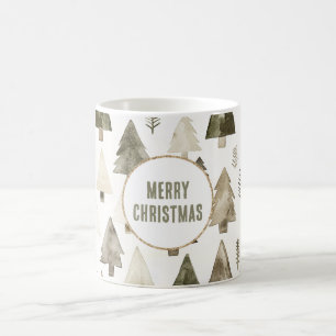 Oliv grönt Julgranar Guld-Glitter-cirkel Kaffemugg