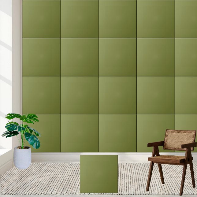 Oliv grönt keramiska plattan Färg i fast form Kakelplatta (Olive Green Solid Color Ceramic Tile)