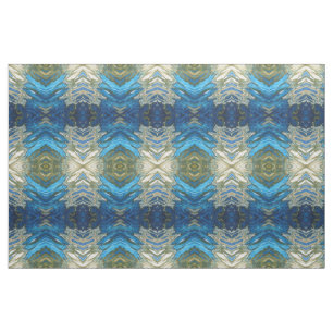Oliv grönt & kräm- Ikat Boho tyg för marinkobol