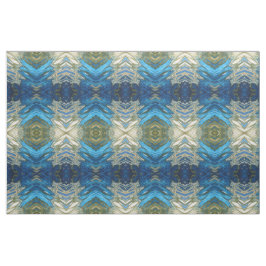 Oliv grönt & kräm- Ikat Boho tyg för marinkobolt