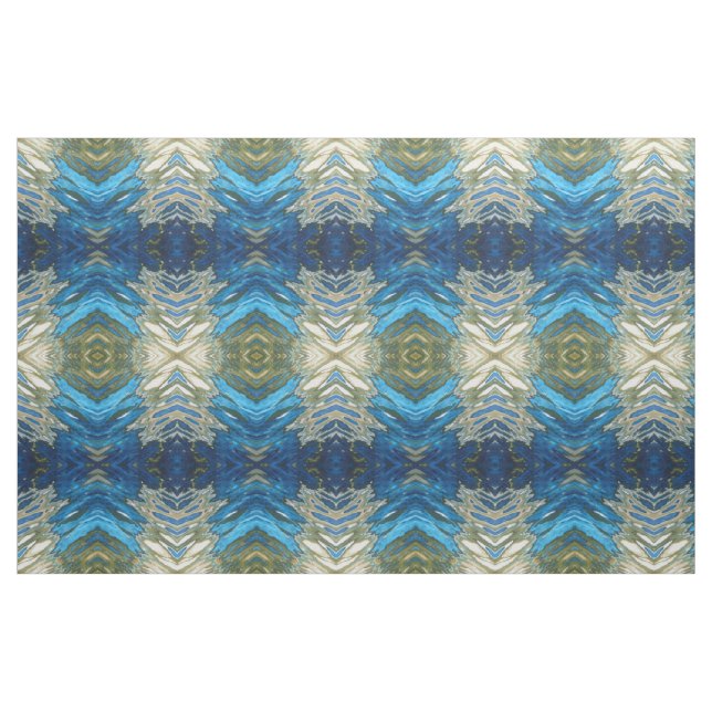 Oliv grönt & kräm- Ikat Boho tyg för marinkobolt (Fat Quarter)
