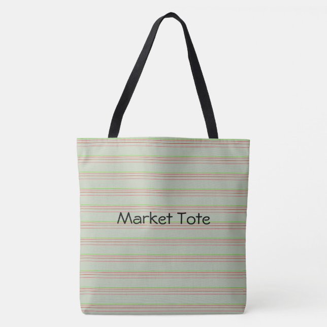 Oliv grönt Market Tote Tygkasse (Framsida)