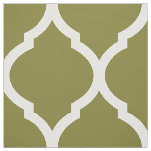 Oliv grönt marockansk Quatrefoil stor Tyg