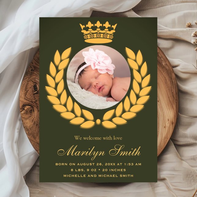 Oliv grönt meddelande om foto i Royal Krona (Skapare uppladdad)