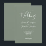 Oliv grönt minimum Modern Bröllop Inbjudningar<br><div class="desc">Detta helt enkelt designade och fantastiska bröllopsinbjudningskort har en elegant,  modern och minimal typografisk utformning med ett oliv grönt färg-system. Redo som du kan anpassa med information om din speciella bröllopsdag. Bläddra i den Oliv grönt Eleganten Minimal Bröllop Suite för matchande mallobjekt.</div>