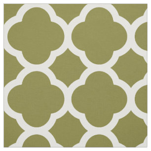 Oliv grönt modern Quatrefoil Tyg