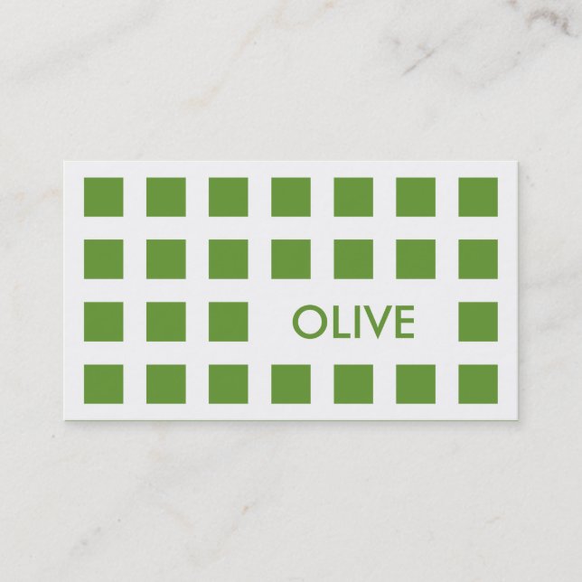 oliv grönt (modet kvadrerar), visitkort (Framsida)