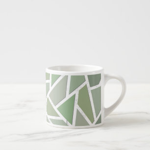 Oliv grönt mosaik mönster espressomugg