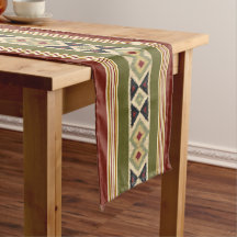 Oliv grönt Mustard Ochre Gult Tribal Ikat Art