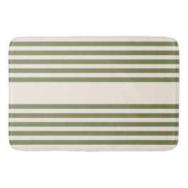 Oliv grönt och beige fem rand mönster badrumsmatta