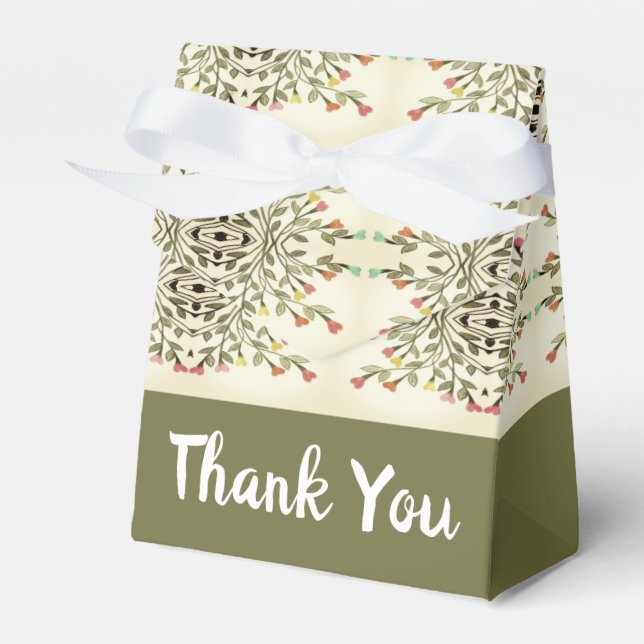 Oliv grönt och Cream Presentaskar (Framsidan Sidan)