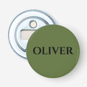 Oliv grönt och minimalistiska Svarta Namn Flasköppnare