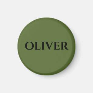 Oliv grönt och minimalistiska Svarta Namn Magnet