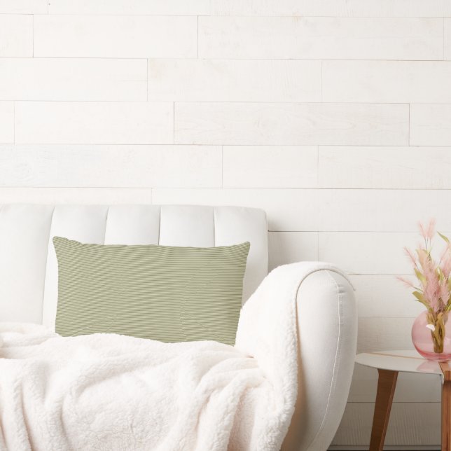 Oliv grönt och Tan Thin Rand Lumbarkudde (Soffa)