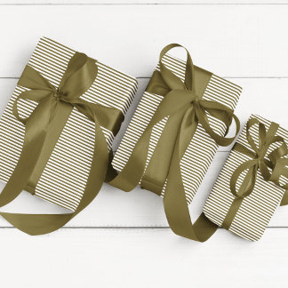Oliv grönt och vit tunn elegant presentpapper