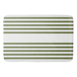 Oliv grönt och vita fem rand mönster badrumsmatta