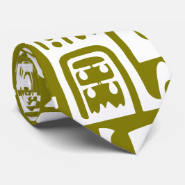 oliv grönt och vita luder på 7 slips