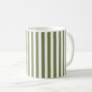 Oliv grönt och vitt kandy rand kaffemugg