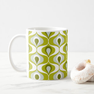 Oliv grönt Ogee oval Mönster Kaffemugg