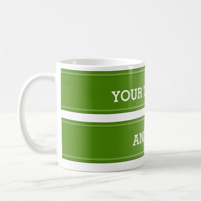 Oliv grönt övertoning för BANNER + text Kaffemugg (Vänster)