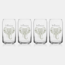 Oliv grönt personalisering för Elephant Head