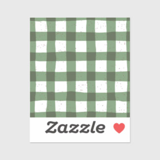 Oliv grönt plaid mönster Natural Scrapbooking Klistermärken