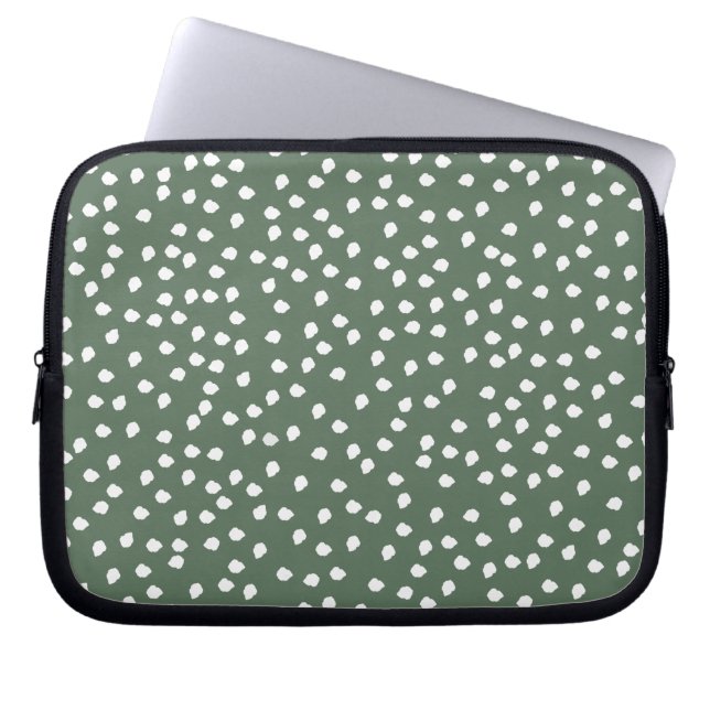 oliv grönt polarprick laptop sleeve (Framsidan)
