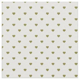 Oliv grönt Polka Dot Hearts Tyg