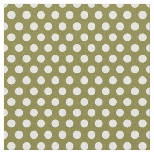 Oliv grönt Polka dots Tyg