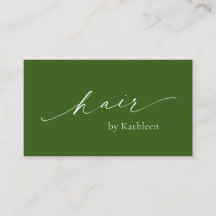 Oliv grönt QR-Elegant - Hair Stylist Modern Visitkort