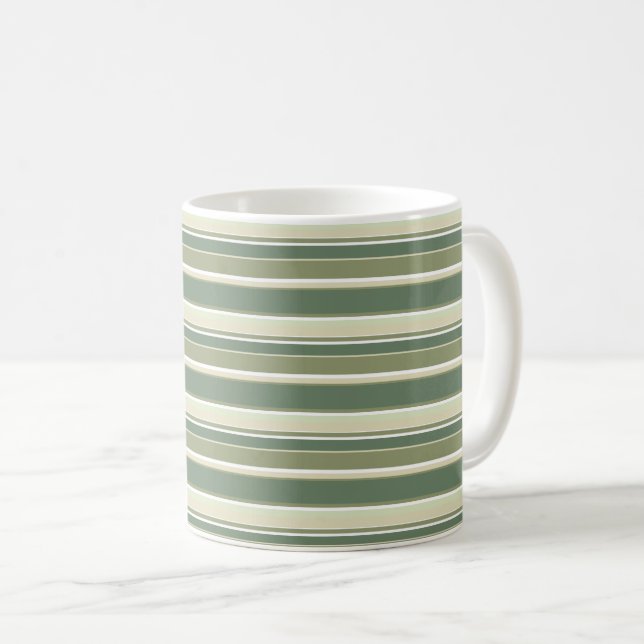 Oliv grönt rand kaffemugg (Framsida höger)