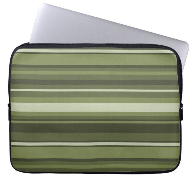 Oliv grönt rand laptop sleeve (Framsidan)