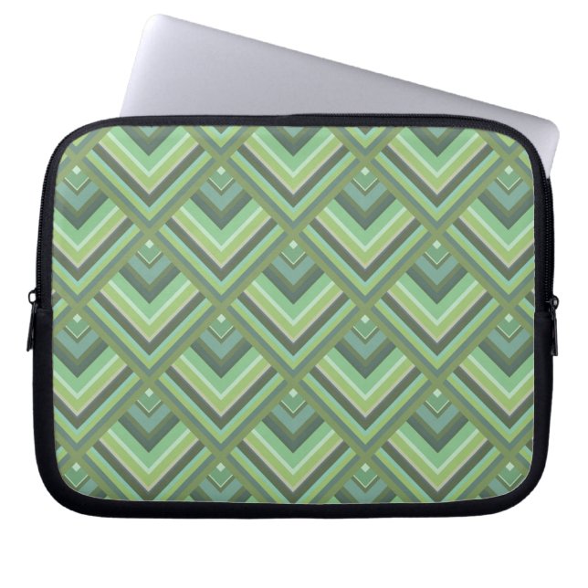 Oliv grönt rand  mönster laptop sleeve (Framsidan)