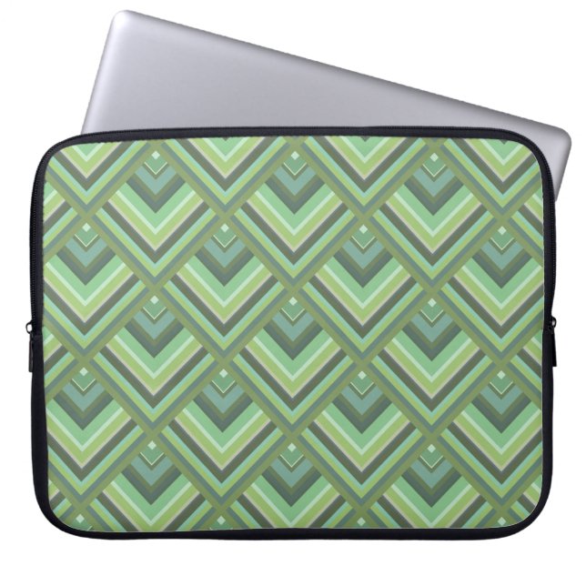 Oliv grönt rand  mönster laptop sleeve (Framsidan)