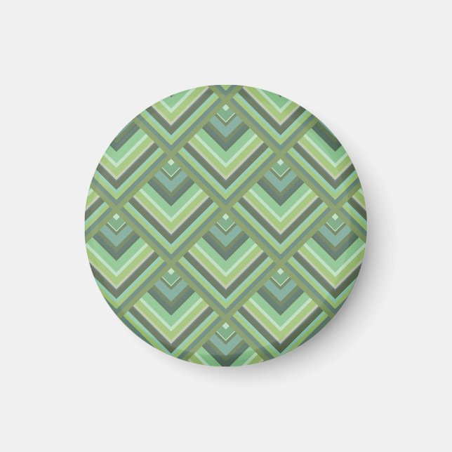 Oliv grönt rand  mönster magnet (Framsidan)