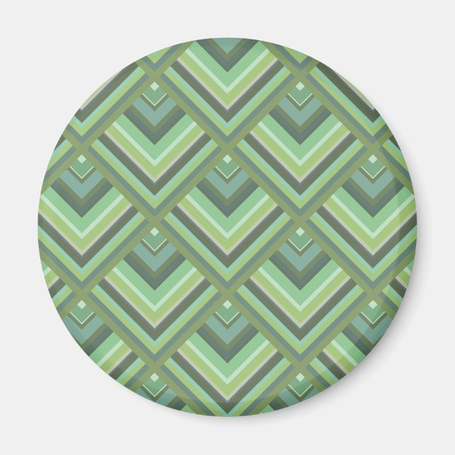 Oliv grönt rand  mönster magnet (Framsidan)