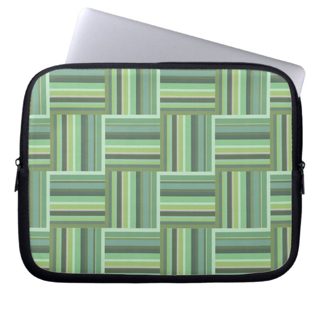 Oliv grönt rand, västra mönster laptop sleeve (Framsidan)