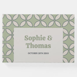 Oliv grönt Retro Bröllop i mitten av århundradet Gästböcker