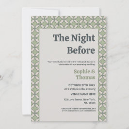 Oliv grönt Retro Bröllop i mitten av århundradet Inbjudningar