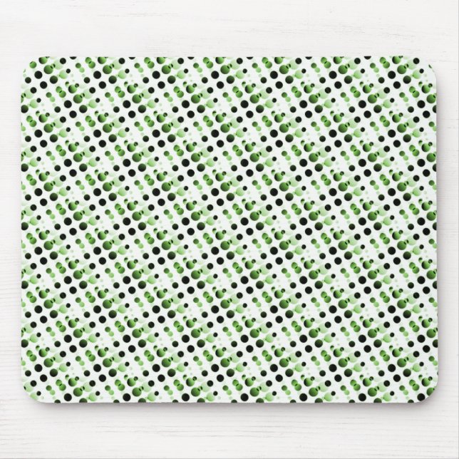 Oliv grönt Retro Bubbles Mousepad Musmatta (Framsidan)