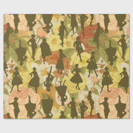 oliv grönt silhuett i mitten av 1950-talet med vin presentpapper