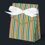 Oliv grönt, skalad, Orange strimlad Presentaskar<br><div class="desc">Oliv grönt,  teal och orange stripe-affär med bandtid. Perfekt för alla teman för dekoration av gåvor; enkel/minimalistisk till maximalistisk beroende på ytterligare försköning.</div>