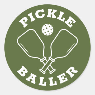 Oliv grönt trendig Pickle Baller Runt Klistermärke
