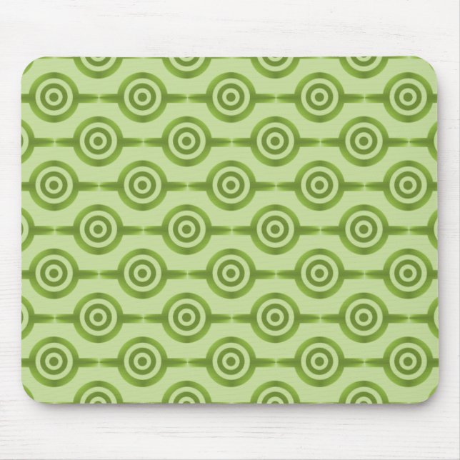 Oliv grönt Trendiget Circles Mousepad Musmatta (Framsidan)