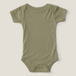 Oliv grönt Tri-blend Baby-dräkt T-shirt