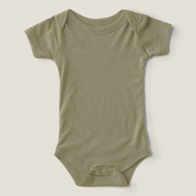 Oliv grönt Tri-blend Baby-dräkt T-shirt (Design Framsida)
